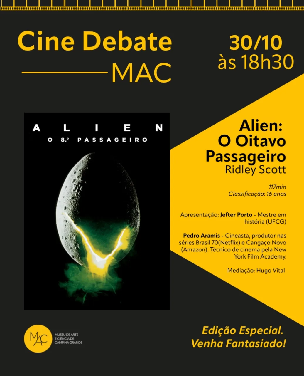 Alien: O Oitavo Passageiro no Cine Debate MAC